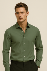 Firenze Cotton Shirt Olive Green
