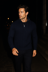 Bergamo Cable Knit Jumper Navy