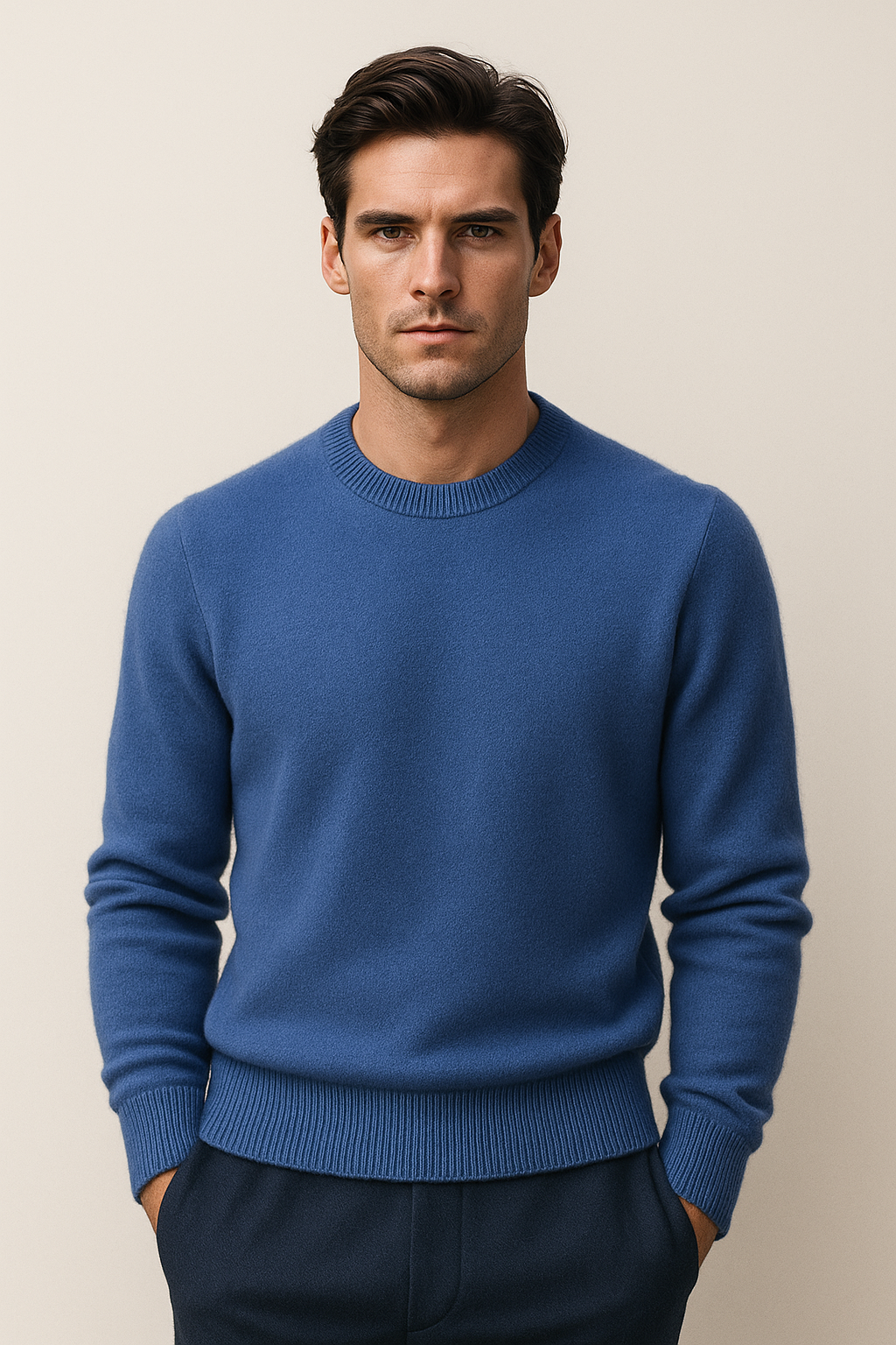 Santiano Cashmere Knit Blue - Emiral Couture
