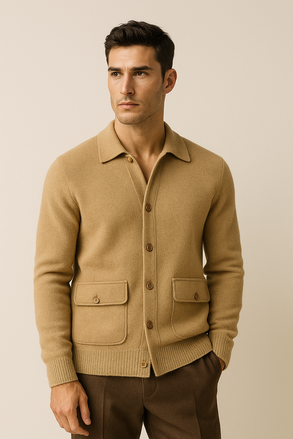 Vicenza Cashmere Cardigan Camel - Emiral Couture