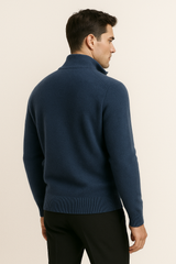 Georgio Reversible Cashmere Zip Knit Navy