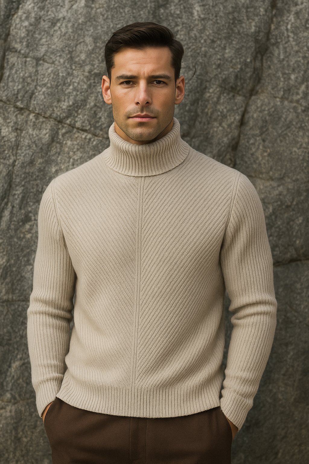 Montari Merino Wool Knit Grey - Emiral Couture