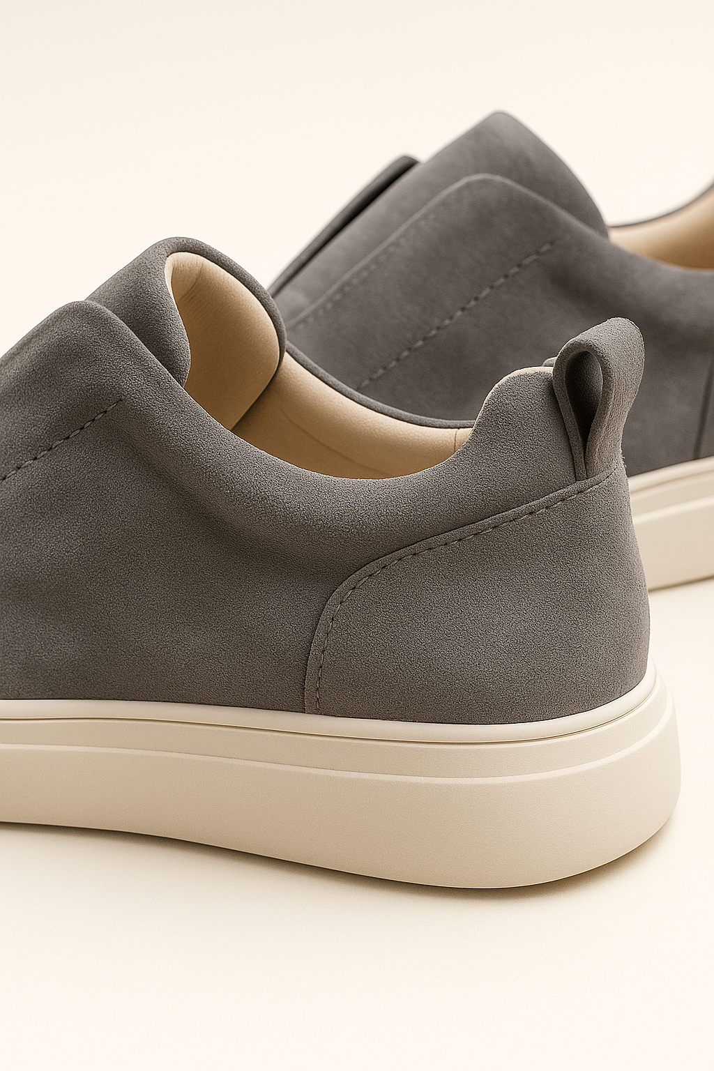 Emirali Suede Slip-On Grey - Emiral Couture