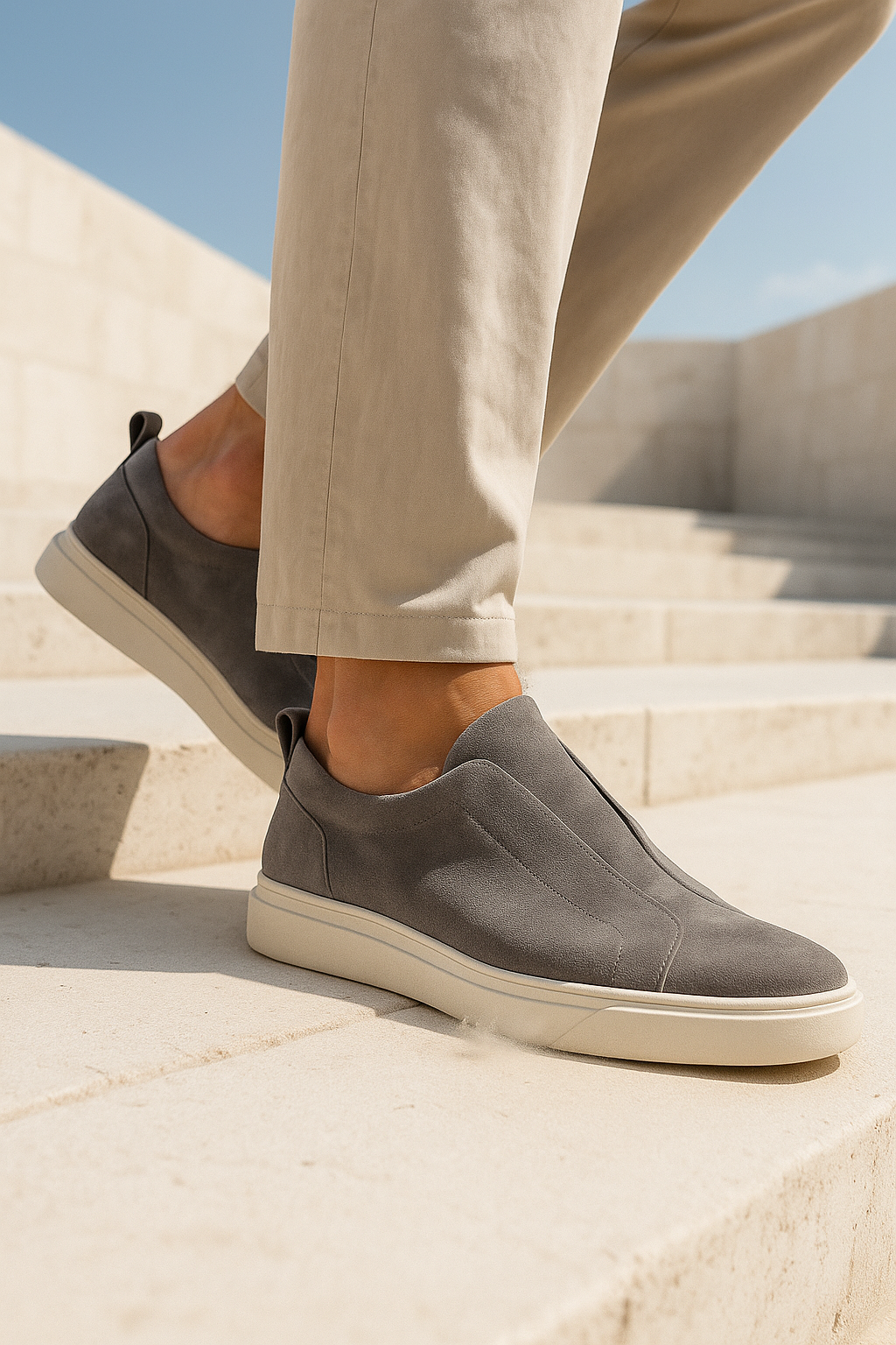 Emirali Suede Slip-On Grey - Emiral Couture