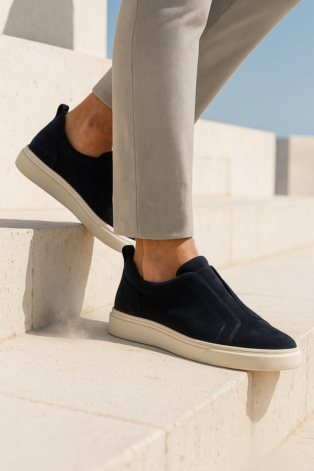 Emirali Suede Slip-On Navy - Emiral Couture