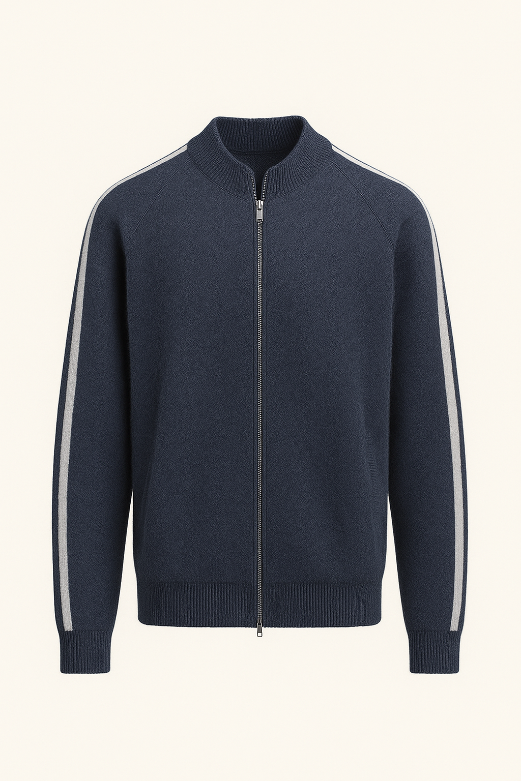 Calenzi Cashmere Zip Knit Navy - Emiral Couture