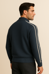 Calenzi Cashmere Zip Knit Navy