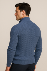 Collezione Cashmere Half-Zip Knit Blue