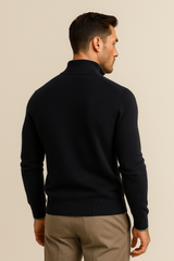 Leonardo Zip Cardigan Navy
