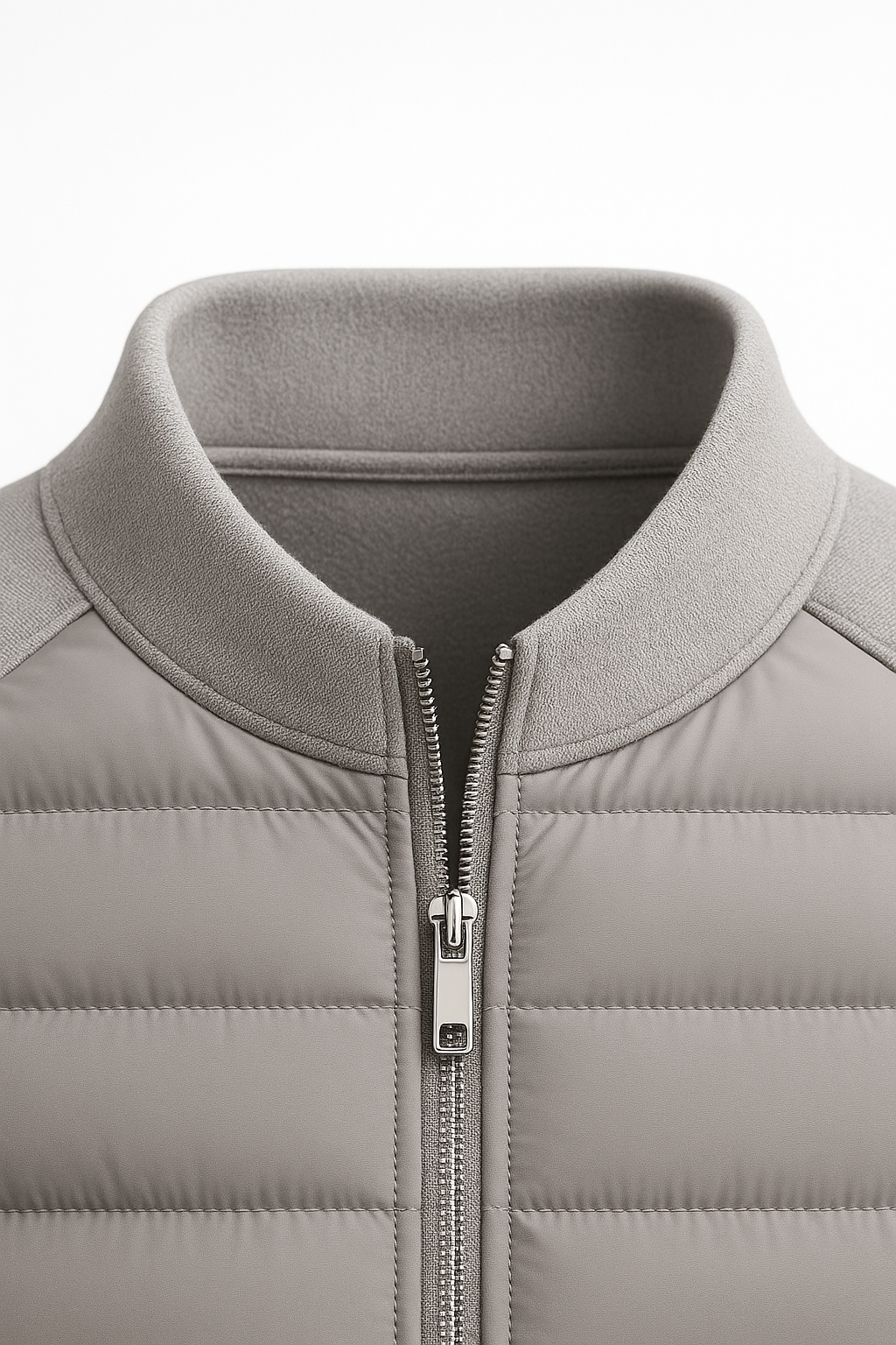 Sorrento Wool Padded Jacket Grey - Emiral Couture