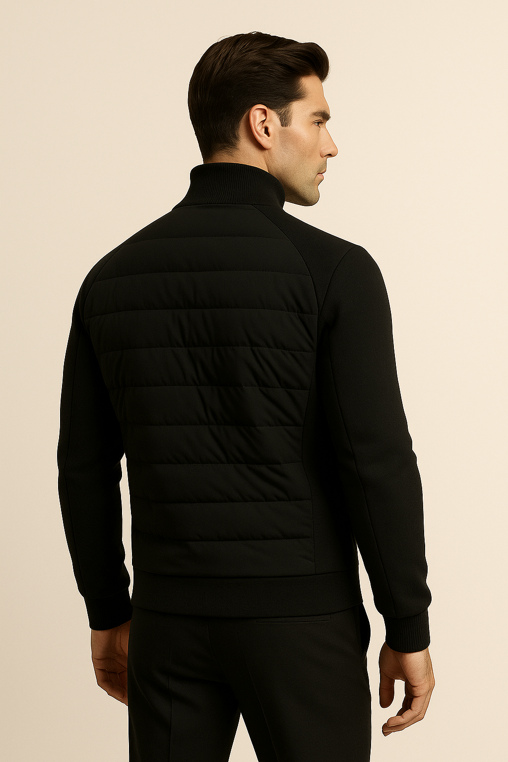 Sorrento Wool Padded Jacket Black - Emiral Couture