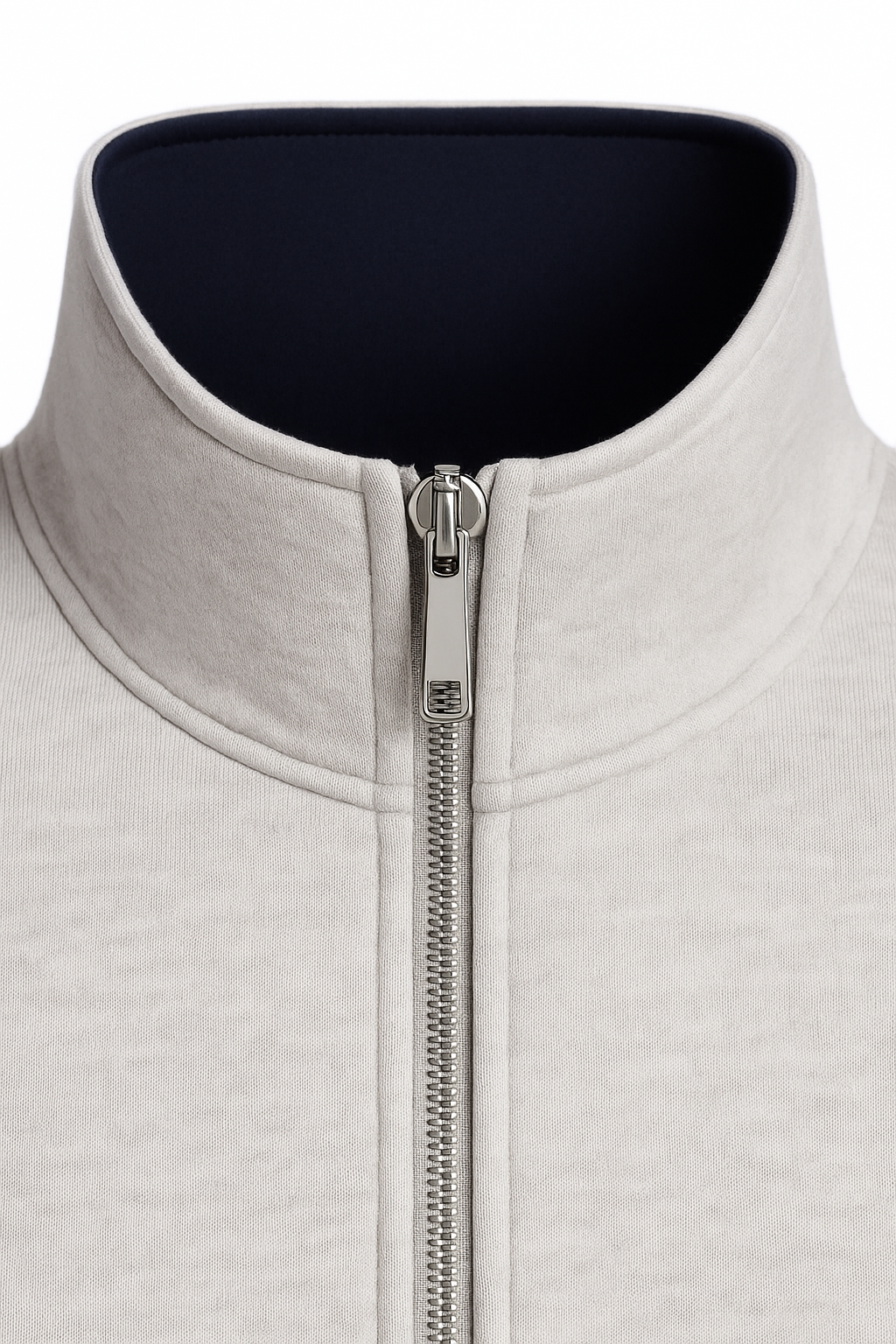Navy Reverso Bomber Jacket by Emiral Couture with chrome zipper and stylish design, perfect for casual wear.