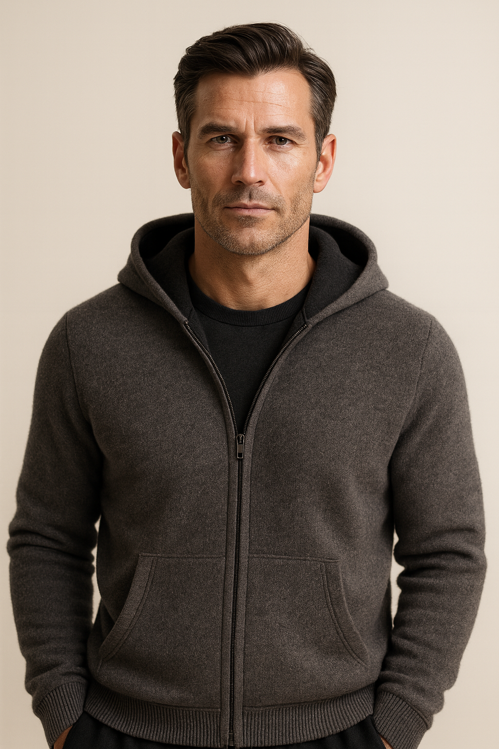 Calinto Hooded Zip Knit - Emiral Couture