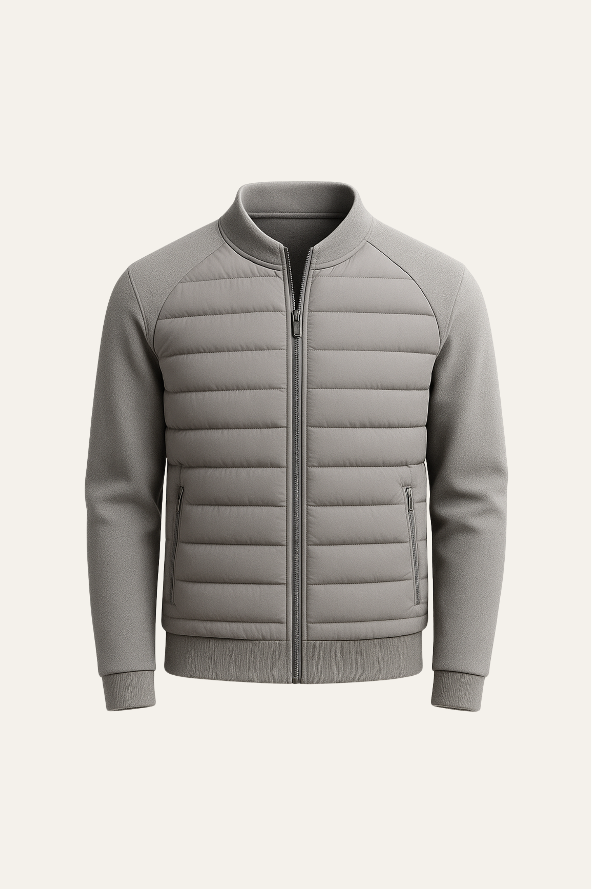 Sorrento Wool Padded Jacket Grey - Emiral Couture