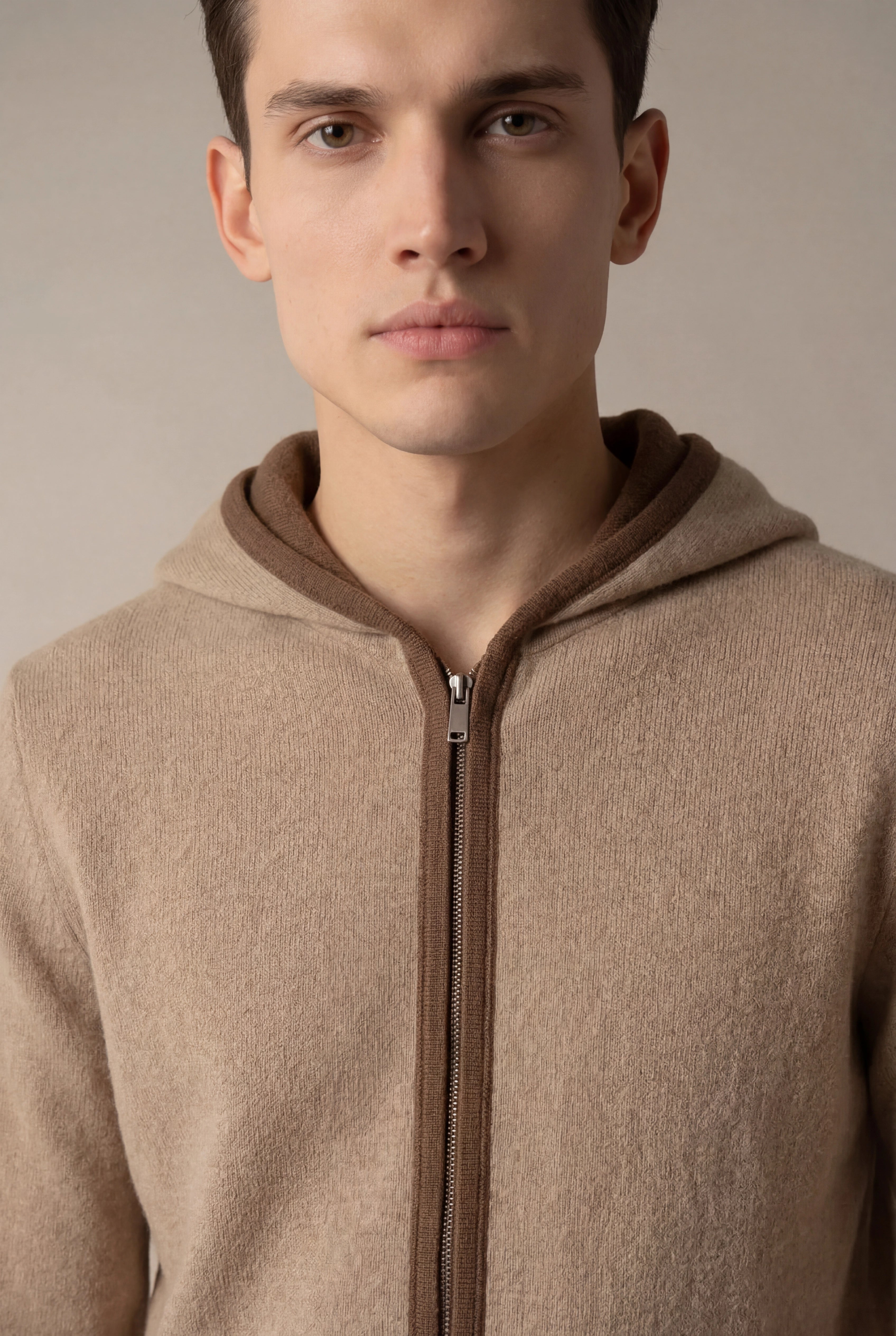 SANTONI CLASSIC HOODIE BROWN