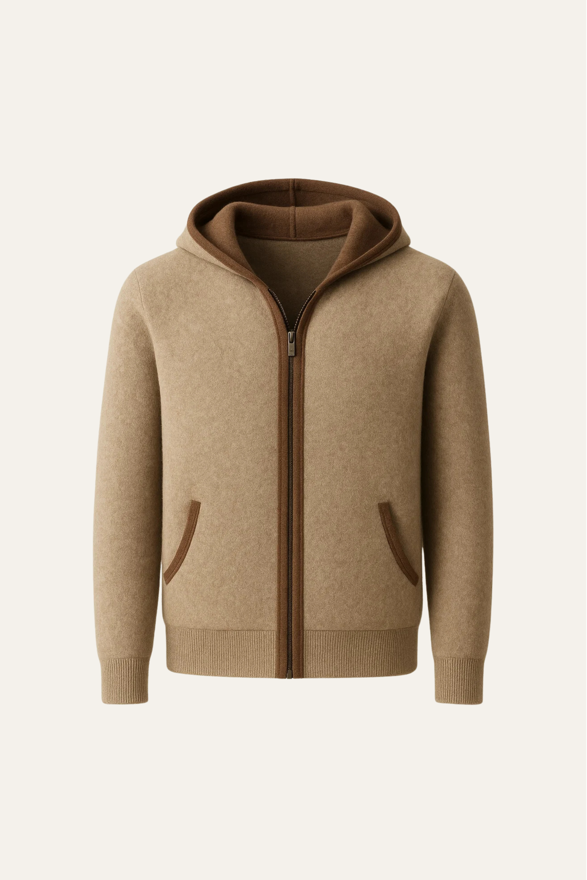 Sorano Hooded Cardigan Brown - Emiral Couture