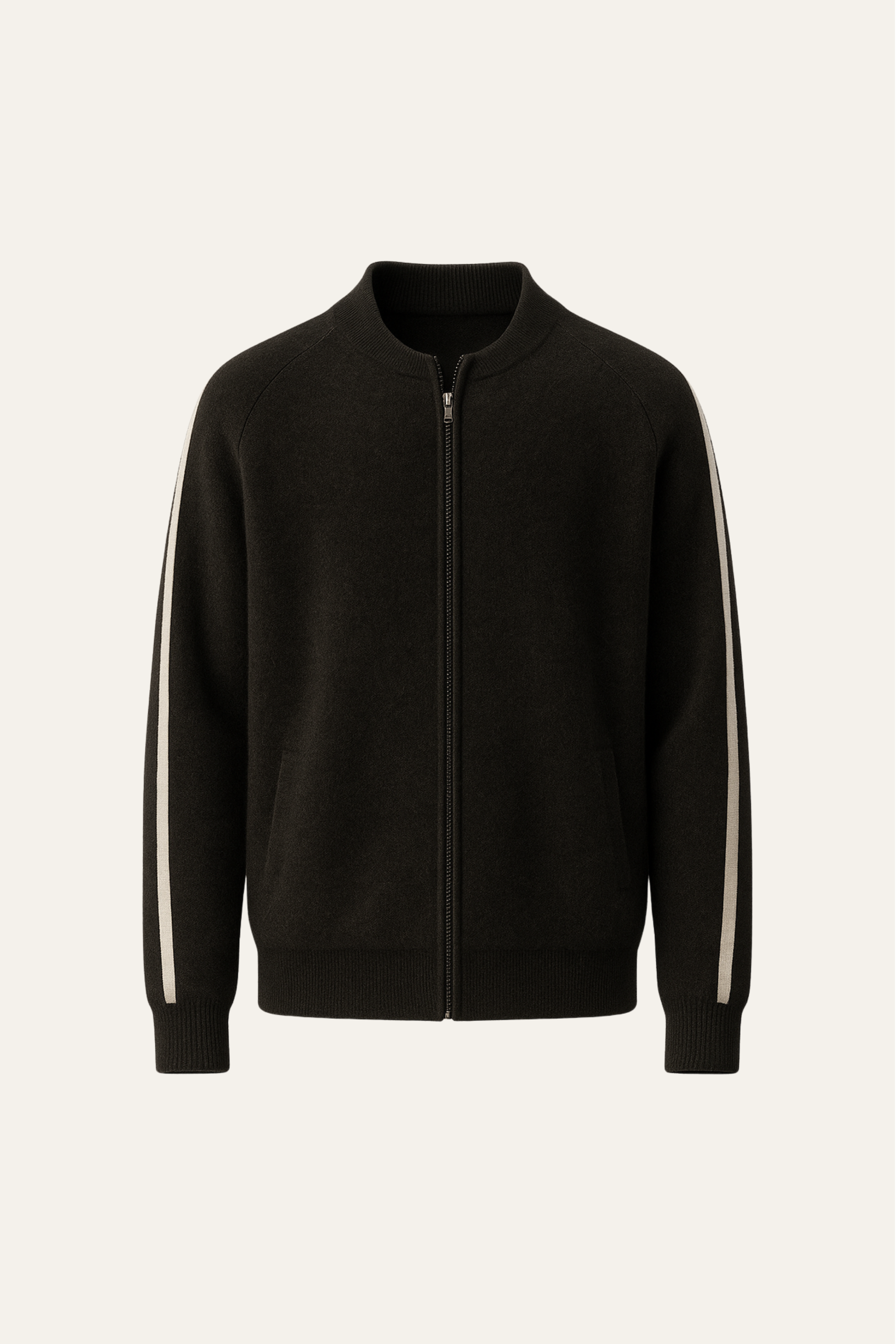 Havren Cashmere Zip Knit Black - Emiral Couture