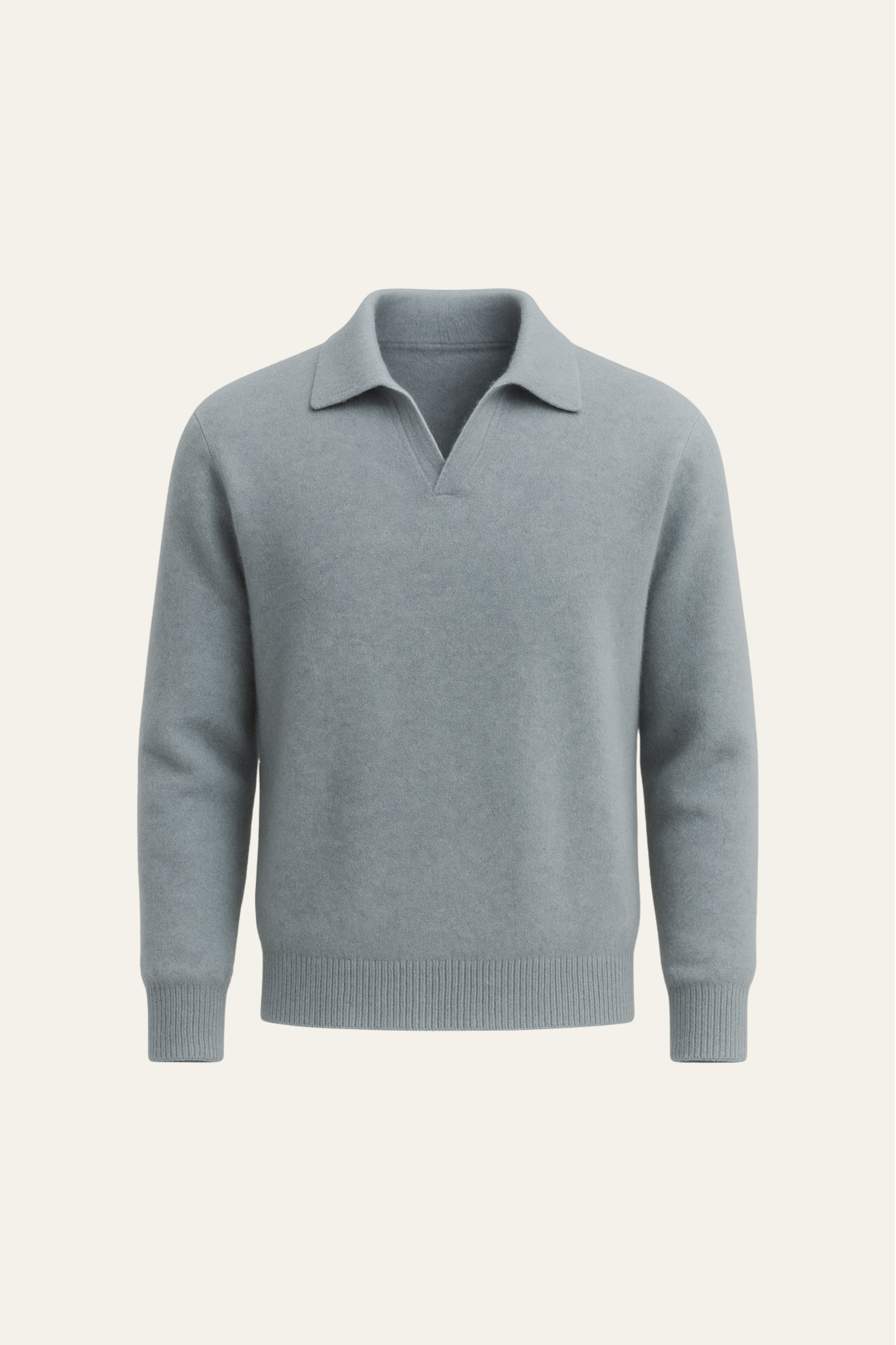 Marencio Cashmere Polo Knit Light Blue - Emiral Couture