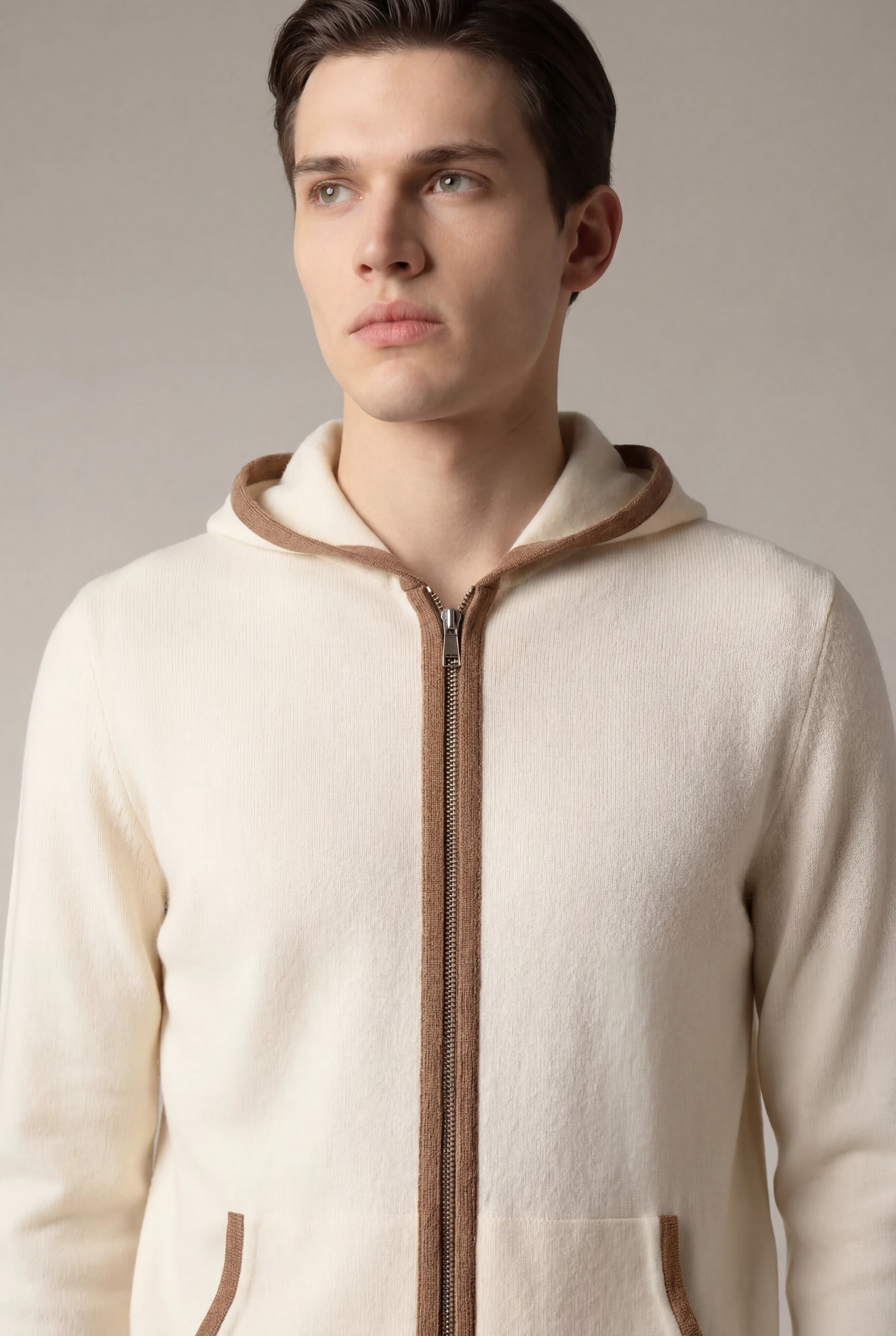 SANTONI CLASSIC HOODIE CREAM