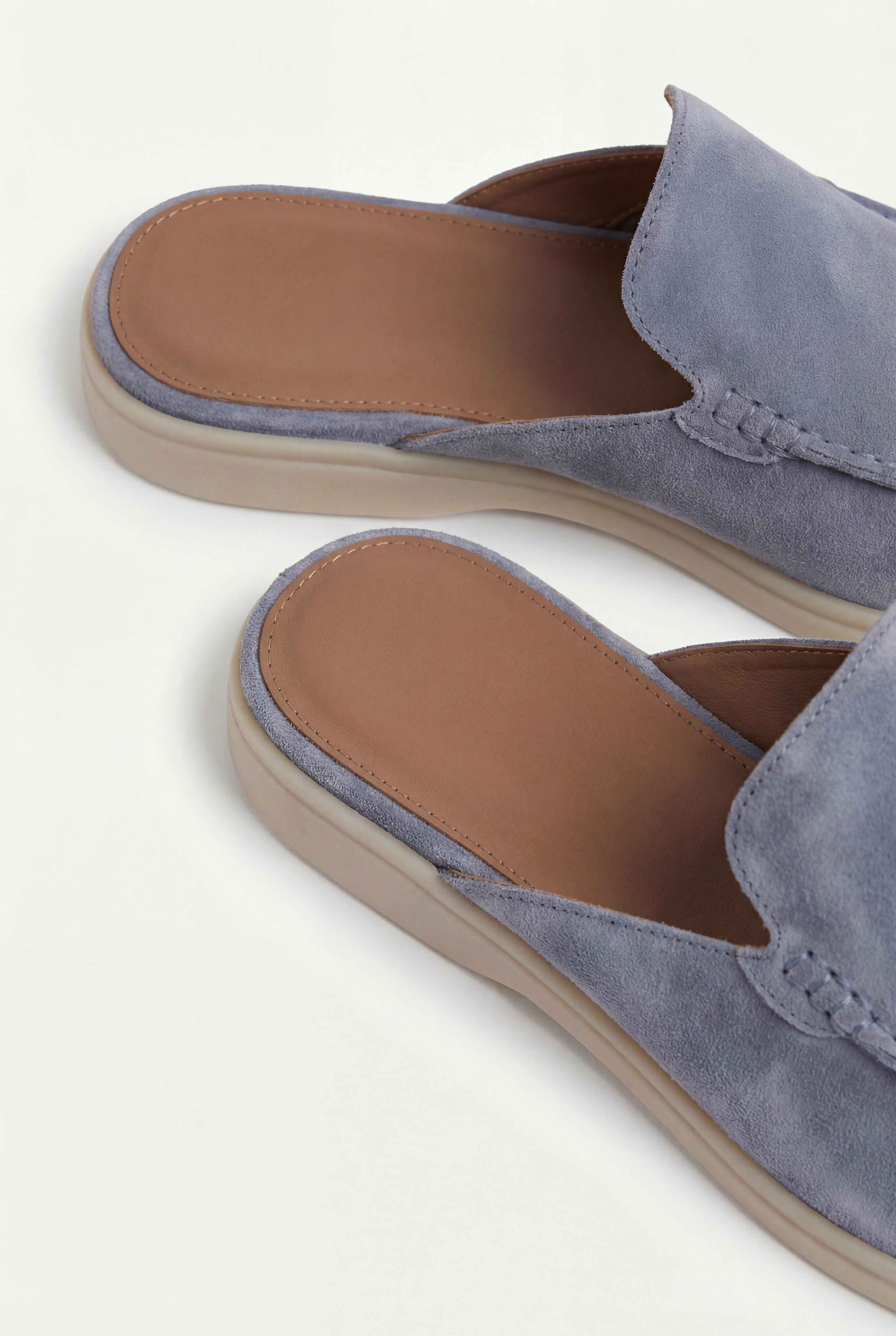 Baby Blue Suède Yacht Mule