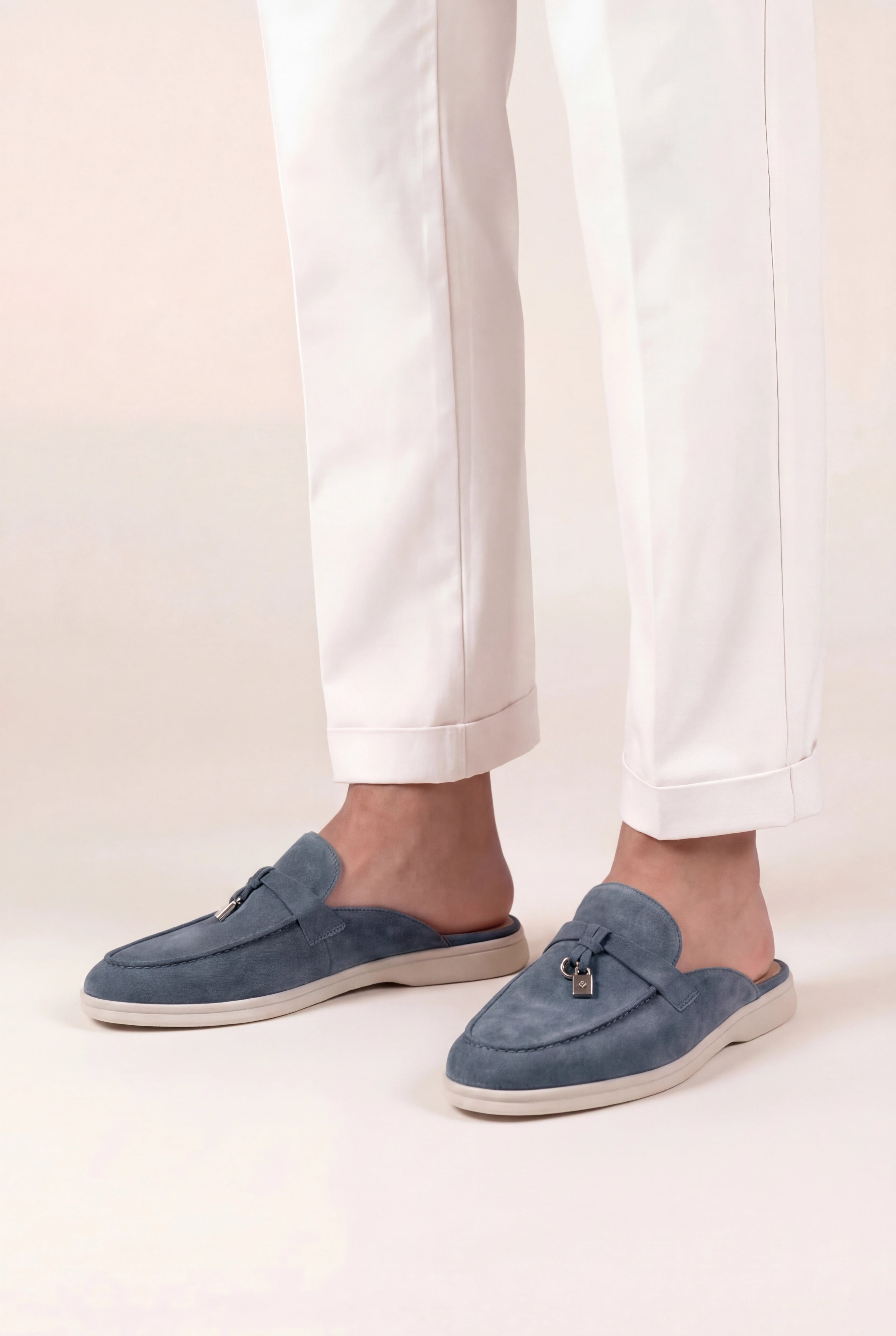 Suède Blue Grey Explorer Mule