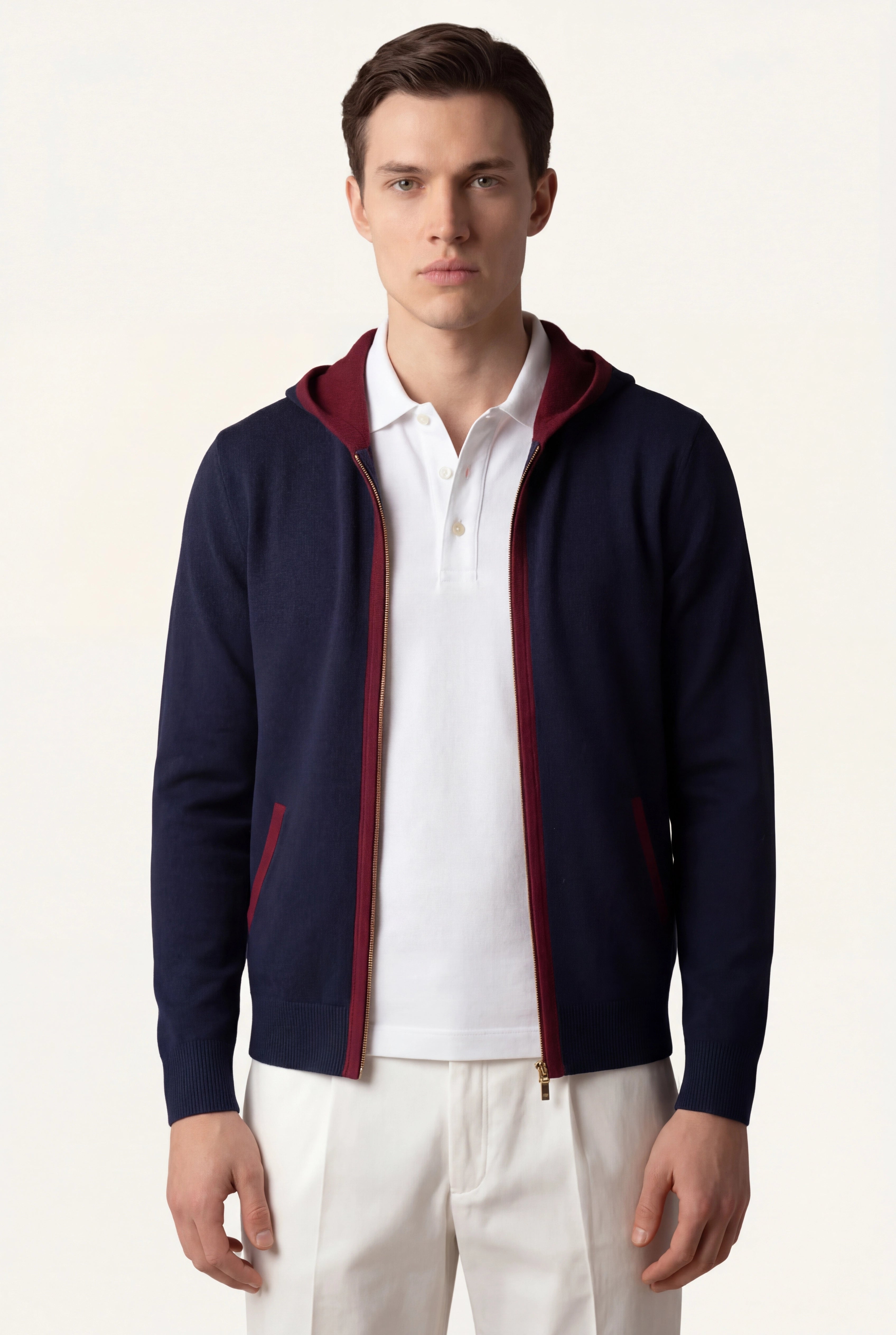 SANTONI CLASSIC HOODIE NAVY