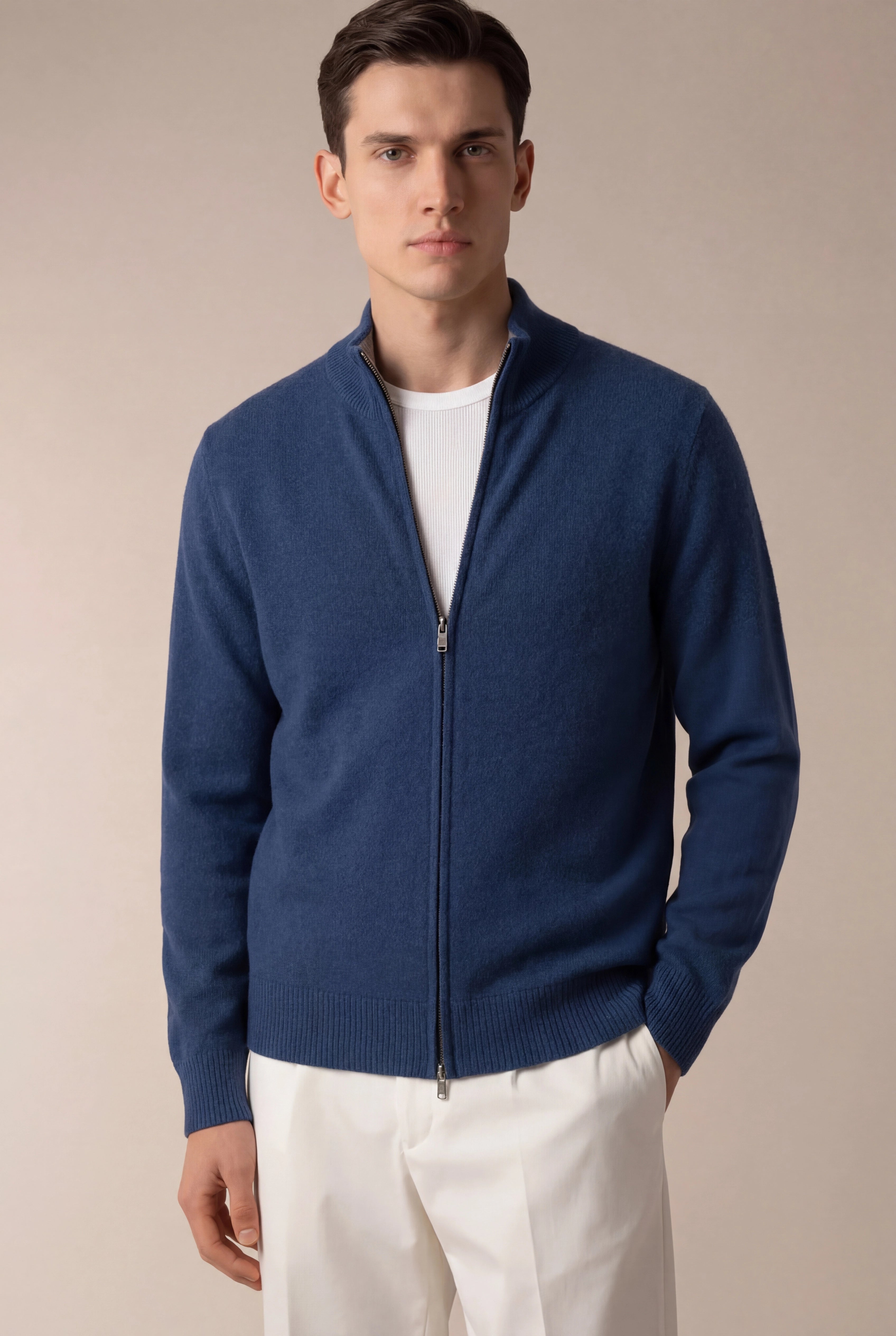 GEORGIO REVERSIBLE ZIP KNIT NAVY