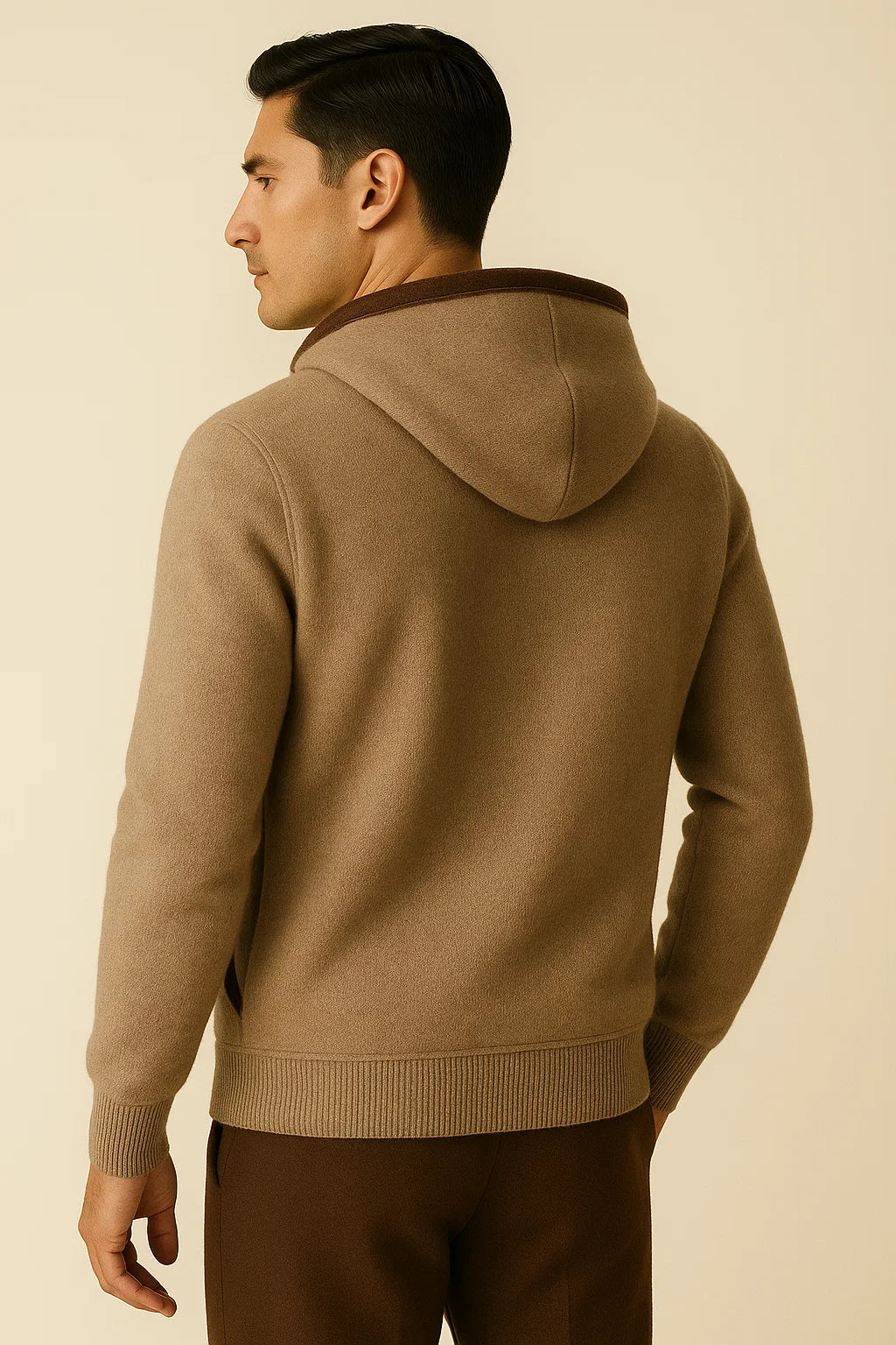 Sorano Hooded Cardigan Brown - Emiral Couture