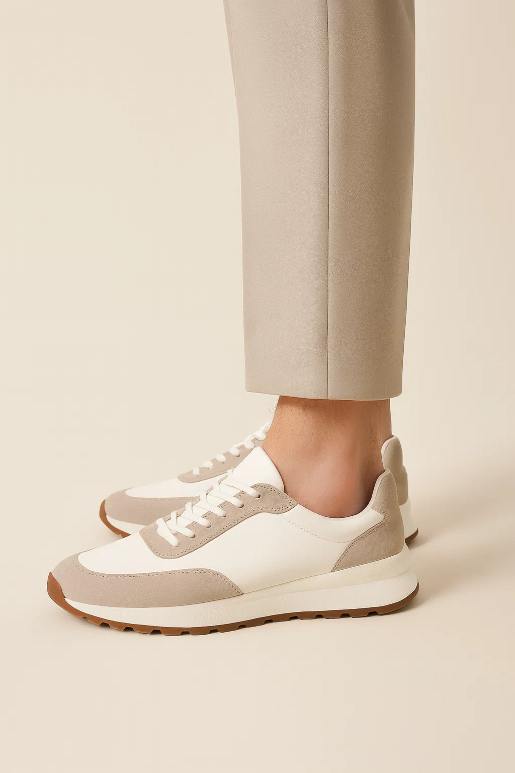 Calzatura Suede Runner White