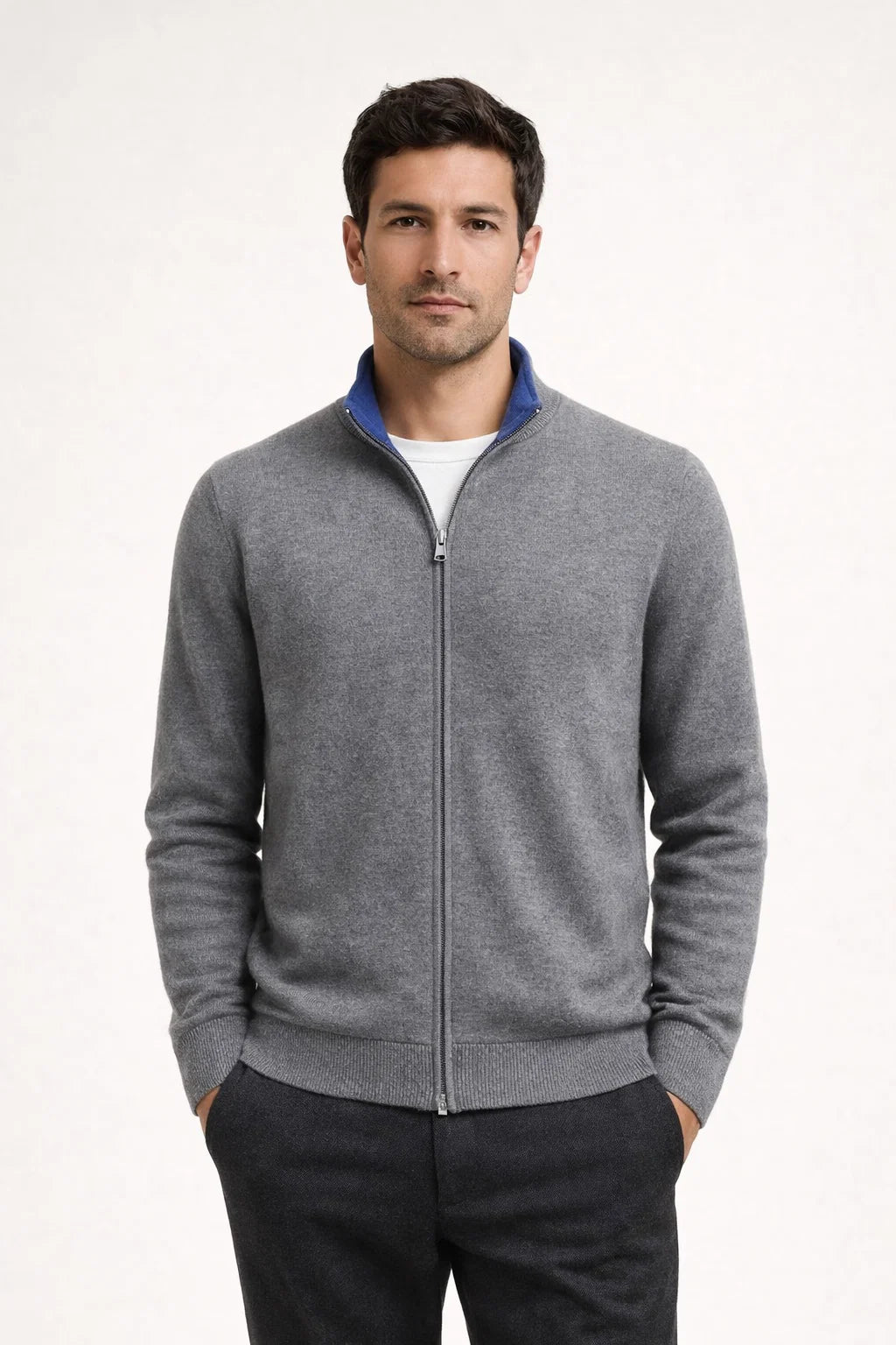 GEORGIO REVERSIBLE ZIP KNIT NAVY
