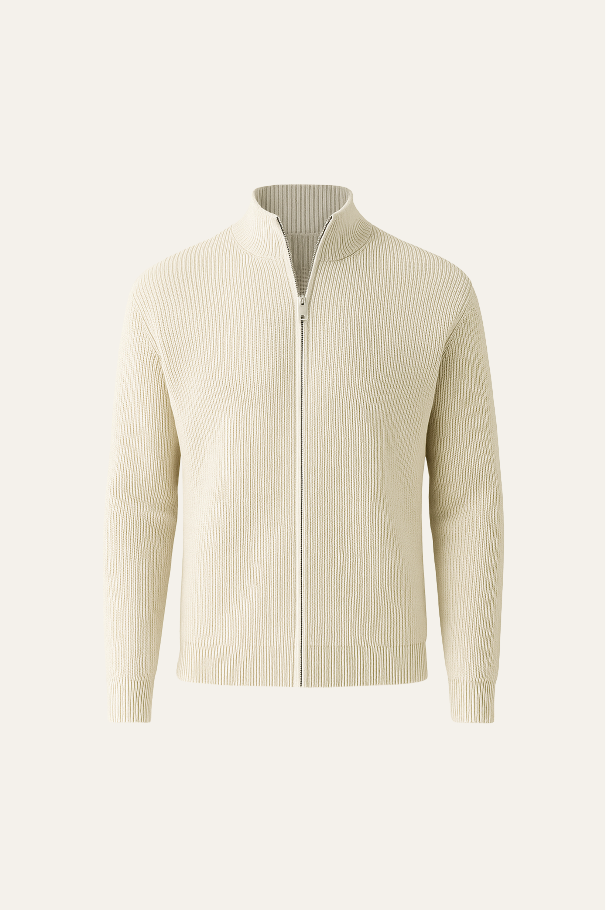 Cream Nobile cashmere cardigan by Emiral Couture, featuring a cozy, soft texture and elegant silhouette.