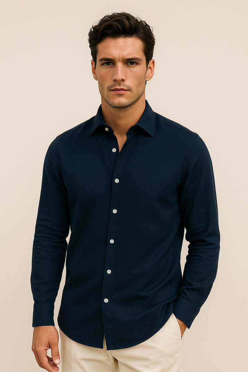 Firenze Cotton Shirt Navy