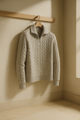 Bergamo Cable Knit Grey - Emiral Couture