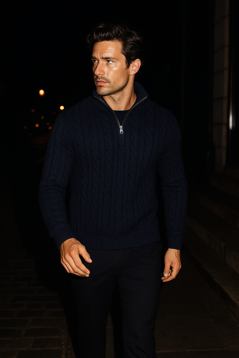 Bergamo Cable Knit Jumper Navy