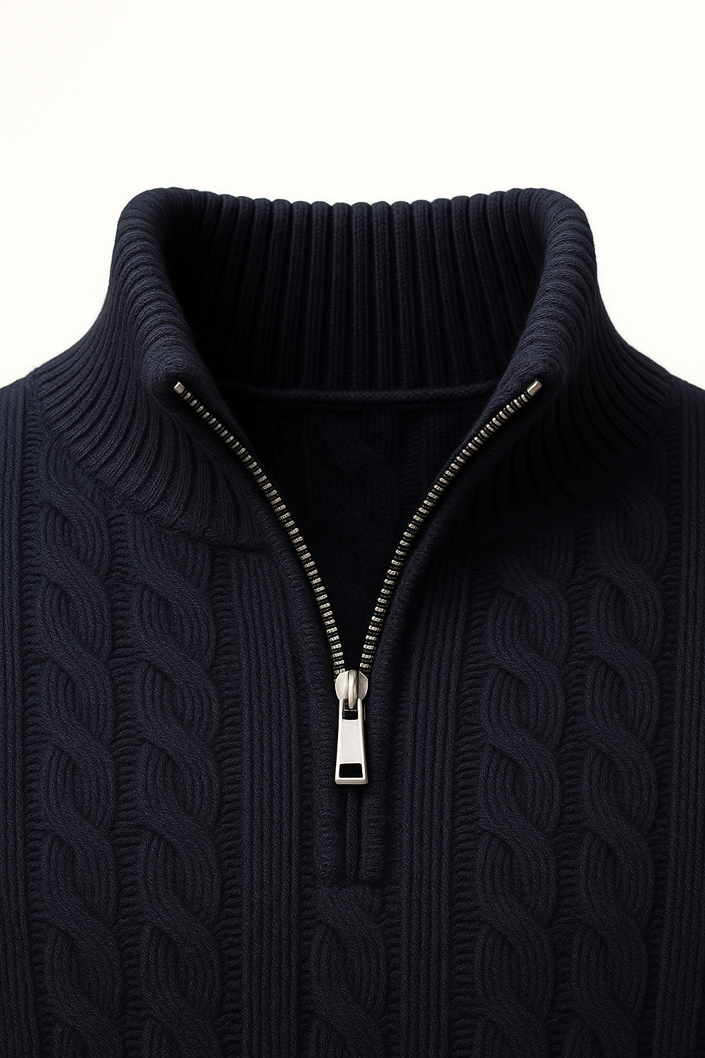 Bergamo Cable Knit Navy - Emiral Couture