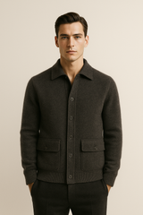 Vicenza Cashmere Cardigan Dark Grey - Emiral Couture