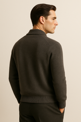 Vicenza Cashmere Cardigan Dark Grey - Emiral Couture