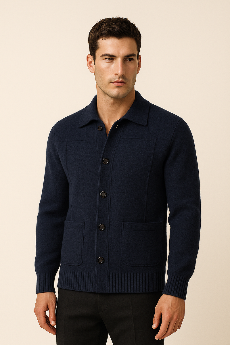 Valero Cashmere Cardigan Navy