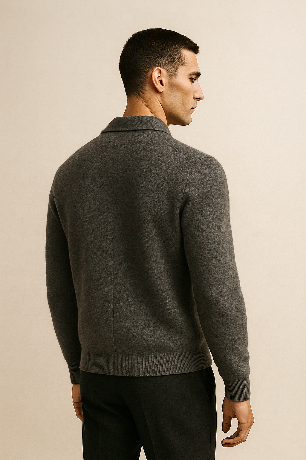 Valero Cashmere Cardigan Graphite - Emiral Couture