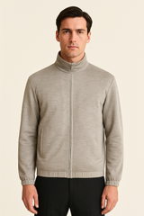 Ivory Emiral Couture Reverso Bomber Jacket with a classic design, featuring a reversible style and versatile look.