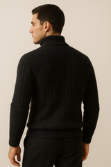 Lerano Cashmere Half-Zip Knit Black