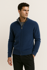 Georgio Reversible Cashmere Zip Knit Navy
