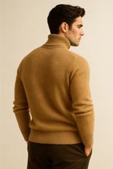Carezza Cashmere Turtleneck Brown - Emiral Couture