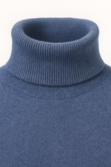 Carezza Cashmere Turtleneck Blue - Emiral Couture