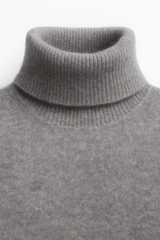 Carezza Cashmere Turtleneck Grey - Emiral Couture