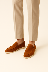 Terracotta Emiral Couture suede loafers with a sleek design and comfortable fit, perfect for casual or dressy occasions.