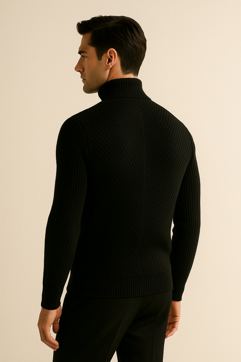 Lucente Merino Wool Knit Black - Emiral Couture