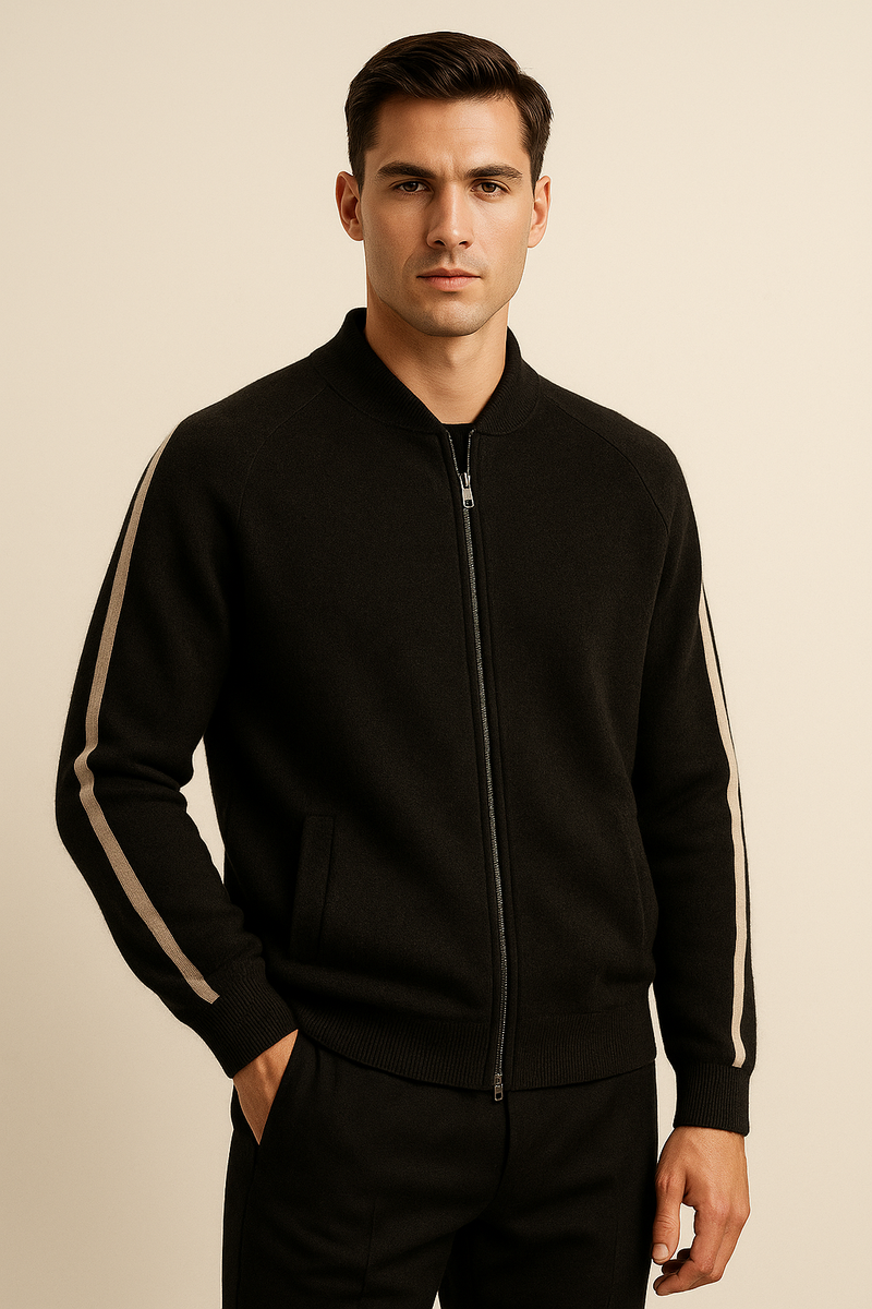 Havren Cashmere Zip Knit Black