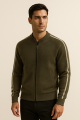 Emiral Cashmere Zip Knit Olive - Emiral Couture