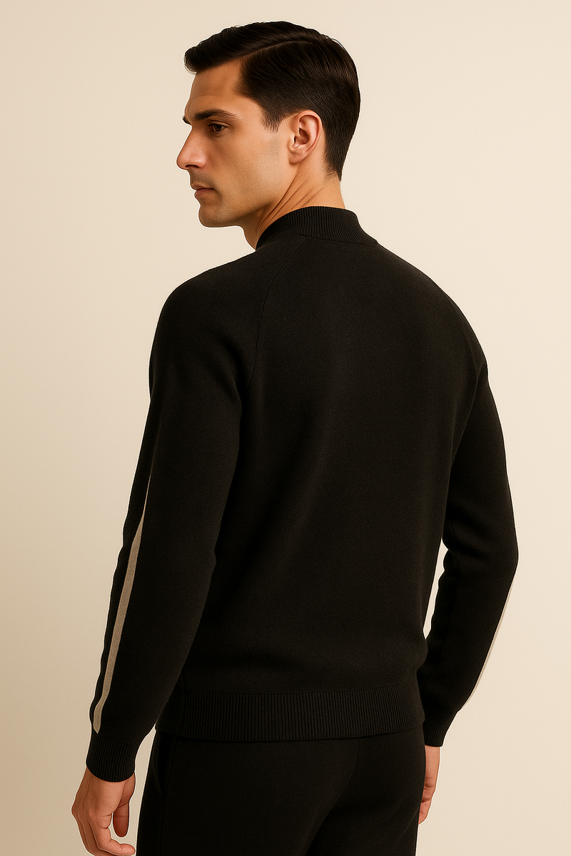 Havren Cashmere Zip Knit Black